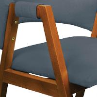 Cadeira Sala De Jantar Em Madeira Yara Suede Azul Marinho D03 - D'rossi - 5