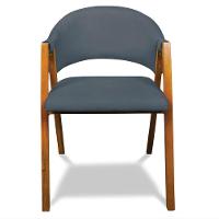 Cadeira Sala De Jantar Em Madeira Yara Suede Azul Marinho D03 - D'rossi - 6