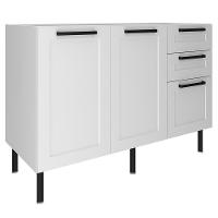 Balcao Para Pia Sem Tampo 120 Cm Mdf 2 Portas 3 Gavetas Cz3300 Branco Tecno Mobili - 1