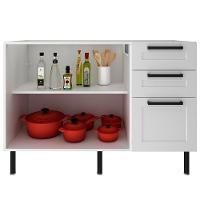 Balcao Para Pia Sem Tampo 120 Cm Mdf 2 Portas 3 Gavetas Cz3300 Branco Tecno Mobili - 5