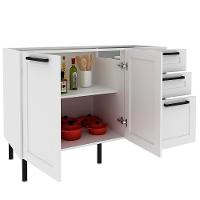 Balcao Para Pia Sem Tampo 120 Cm Mdf 2 Portas 3 Gavetas Cz3300 Branco Tecno Mobili - 7