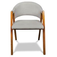 Cadeira Sala De Jantar Em Madeira Kit 2 Yara Suede Cinza D03 - D'rossi - 6