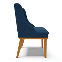 Cadeira Sala De Jantar Base Madeira Castanho Kit 4 Liz Bouclê Azul D03 - D'rossi - 7