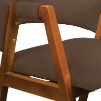 Cadeira Sala De Jantar Em Madeira Kit 2 Yara Suede Marrom D03 - D'rossi - 5