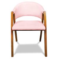 Cadeira Sala De Jantar Em Madeira Yara Suede Rosa Bebê D03 - D'rossi - 6