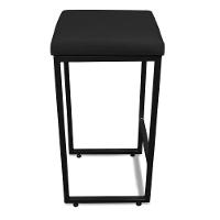 Banqueta Alta Para Cozinha Industrial Kit 3 Nick Preto E Sintético Preto D03 - D'rossi - 7