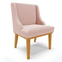 Cadeira Sala De Jantar Base Madeira Castanho Kit 4 Liz Bouclê Rosê D03 - D'rossi - 5