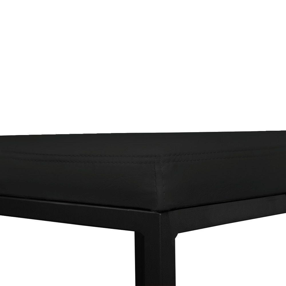 Banqueta Alta Para Cozinha Industrial Kit 2 Nick Preto E Sintético Preto D03 - D'rossi - 8