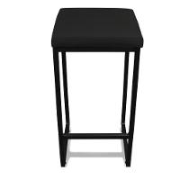 Banqueta Alta Para Cozinha Industrial Kit 2 Nick Preto E Sintético Preto D03 - D'rossi - 5