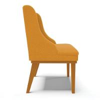 Cadeira Sala De Jantar Base Madeira Castanho Kit 2 Liz Bouclê Mostarda D03 - D'rossi - 7