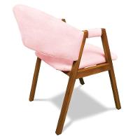 Cadeira Sala De Jantar Em Madeira Kit 2 Yara Suede Rosa Bebê D03 - D'rossi - 7