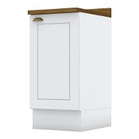 Balcão 1 Porta 40cm Americana Branco Com Tampo Nature - Móveis Henn Branco-nature - 1