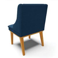 Cadeira Sala De Jantar Base Madeira Castanho Kit 6 Liz Bouclê Azul D03 - D'rossi - 8