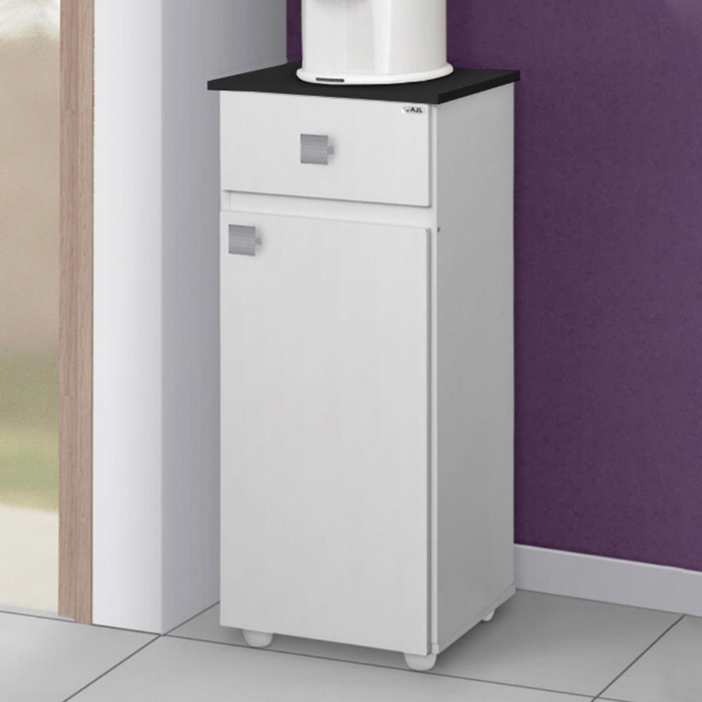 Balcão Cozinha Multiuso Karol Branco-preto - Ajl Móveis Branco-preto - 2