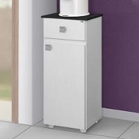 Balcão Cozinha Multiuso Karol Branco-preto - Ajl Móveis Branco-preto - 2