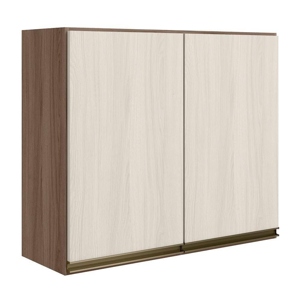 Armario Aereo 2 Portas Mdf 80 Cm Kali 12211 Carvalho Toq Bianco Toq Nicioli Carvalho - 1