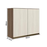 Armario Aereo 2 Portas Mdf 80 Cm Kali 12211 Carvalho Toq Bianco Toq Nicioli Carvalho - 3