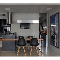 Cadeira Para Sala De Jantar Kit2 Eiffel Eames Preto Base Madeira R02 - D'rossi - 2