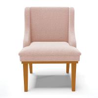 Cadeira Sala De Jantar Base Madeira Castanho Kit 2 Liz Bouclê Rosê D03 - D'rossi - 6