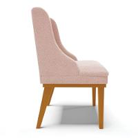 Cadeira Sala De Jantar Base Madeira Castanho Kit 2 Liz Bouclê Rosê D03 - D'rossi - 7