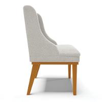 Cadeira Sala De Jantar Base Madeira Castanho Kit 4 Liz Bouclê Cinza D03 - D'rossi - 7