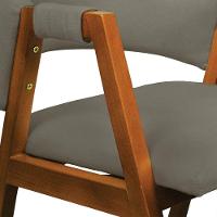 Cadeira Sala De Jantar Em Madeira Kit 2 Yara Suede Grafite D03 - D'rossi - 5