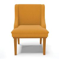 Cadeira Sala De Jantar Base Madeira Castanho Kit 4 Liz Bouclê Mostarda D03 - D'rossi - 6