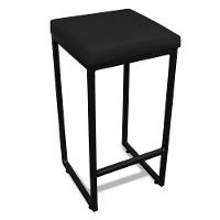 Banqueta Alta Para Cozinha Industrial Nick Preto E Sintético Preto D03 - D'rossi - 1