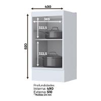 Balcão 1 Porta 40cm Americana Branco - Móveis Henn Branco Hp - 1