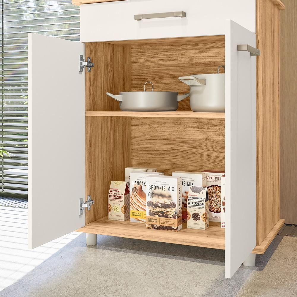 Balcão Multiuso Isis 2 Portas E 1 Gaveta Freijó-off White Cristal - Nicioli Freijó-off White Cristal - 4