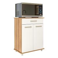 Balcão Multiuso Isis 2 Portas E 1 Gaveta Freijó-off White Cristal - Nicioli Freijó-off White Cristal - 1