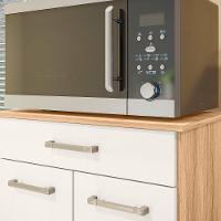 Balcão Multiuso Isis 2 Portas E 1 Gaveta Freijó-off White Cristal - Nicioli Freijó-off White Cristal - 2