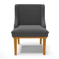 Cadeira Sala De Jantar Base Madeira Castanho Kit 2 Liz Bouclê Grafite D03 - D'rossi - 6