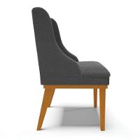 Cadeira Sala De Jantar Base Madeira Castanho Kit 2 Liz Bouclê Grafite D03 - D'rossi - 7