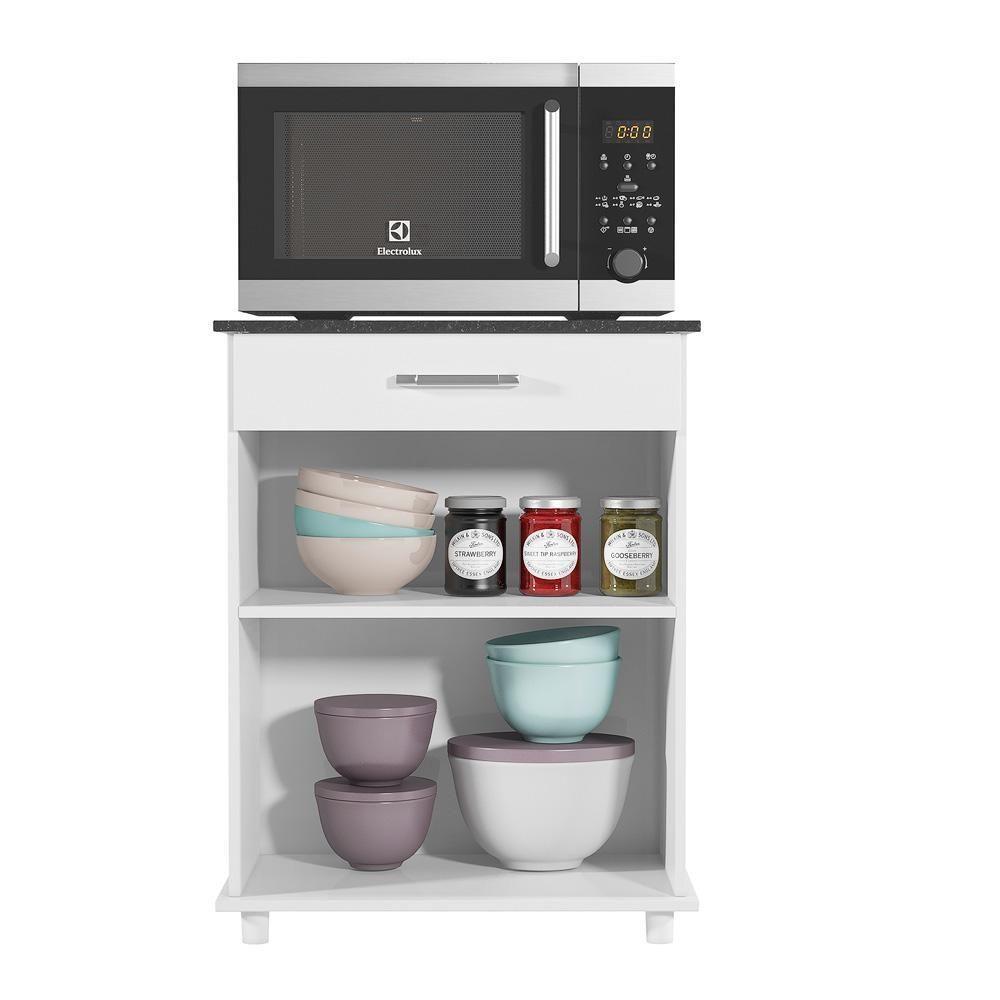 Balcão Multiuso Isis 2 Portas E 1 Gaveta Branco - Nicioli Branco - 5