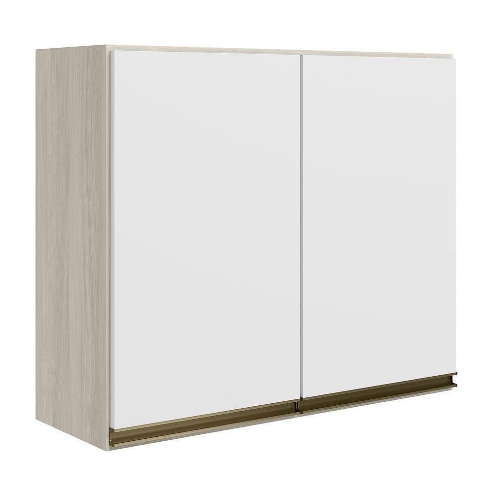 Armario Aereo 2 Portas Mdf 80 Cm Kali 12211 Bianco Toq Branco Uv Nicioli - 1