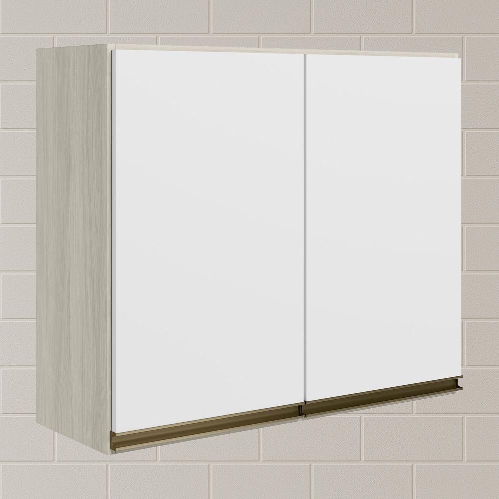Armario Aereo 2 Portas Mdf 80 Cm Kali 12211 Bianco Toq Branco Uv Nicioli - 3