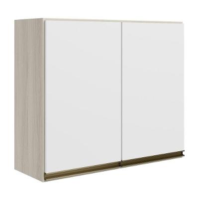 Armario Aereo 2 Portas Mdf 80 Cm Kali 12211 Bianco Toq Branco Uv Nicioli