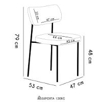 Cadeiras De Jantar Base Ferro Nile Kit 2 Sintético Pu A08 - D'rossi Cor Caramelo