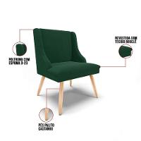 Cadeira Sala De Jantar Pé Palito Natural Liz Bouclê Verde D03 - D'rossi - 3