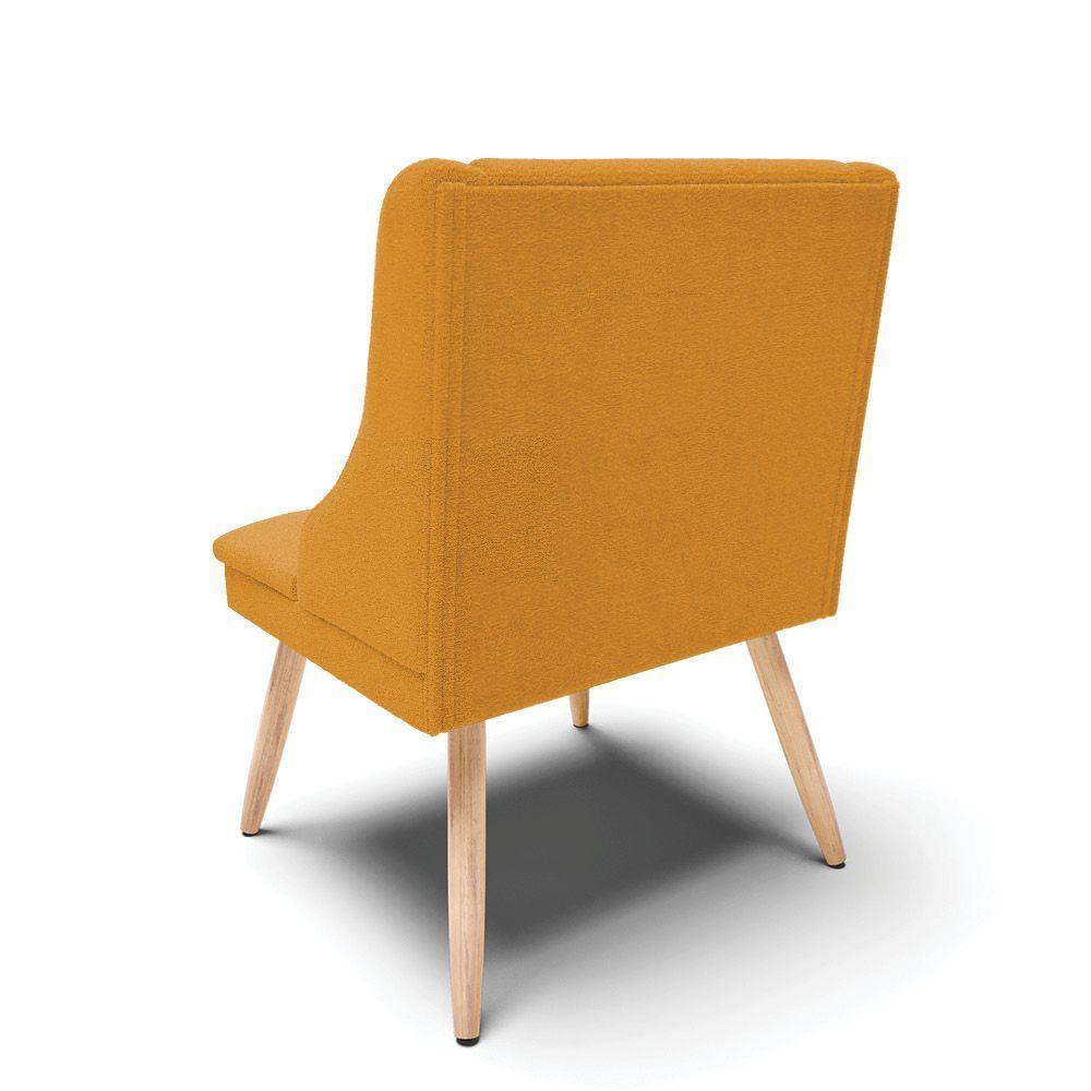 Cadeira Sala De Jantar Pé Palito Natural Kit 6 Liz Bouclê Mostarda D03 - D'rossi - 8