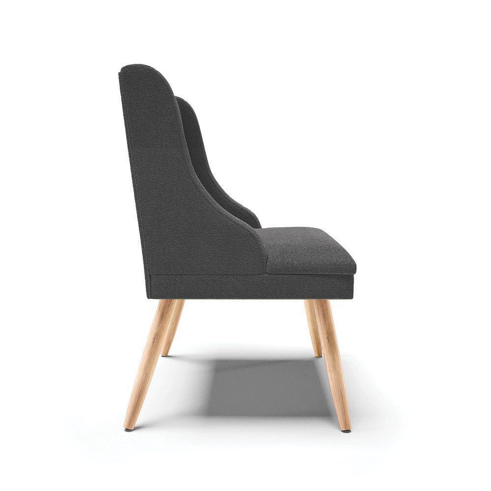 Cadeira Sala De Jantar Pé Palito Natural Kit 4 Liz Bouclê Grafite D03 - D'rossi - 7