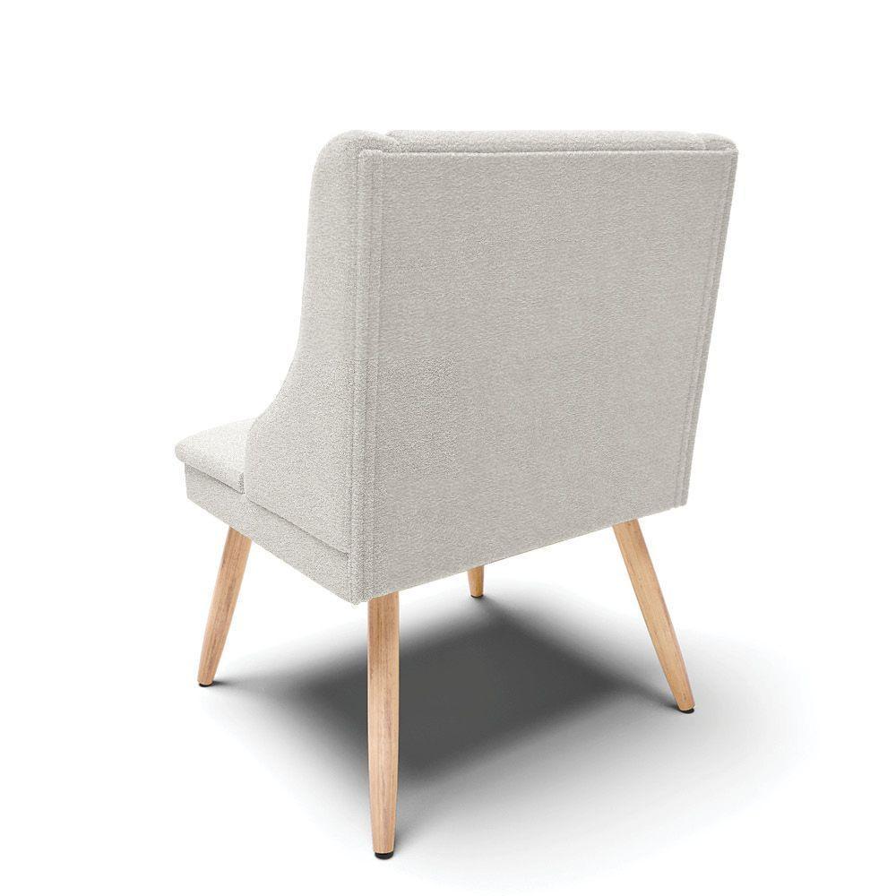 Cadeira Sala De Jantar Pé Palito Natural Kit 4 Liz Bouclê Cinza D03 - D'rossi - 8