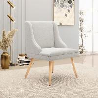 Cadeira Sala De Jantar Pé Palito Natural Kit 4 Liz Bouclê Cinza D03 - D'rossi - 2