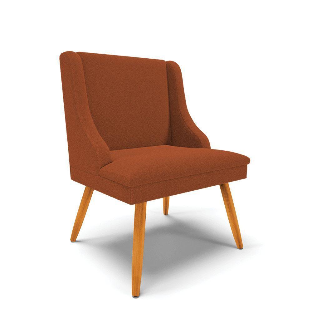 Cadeira Sala De Jantar Pé Palito Castanho Liz Bouclê Terra D03 - D'rossi - 1