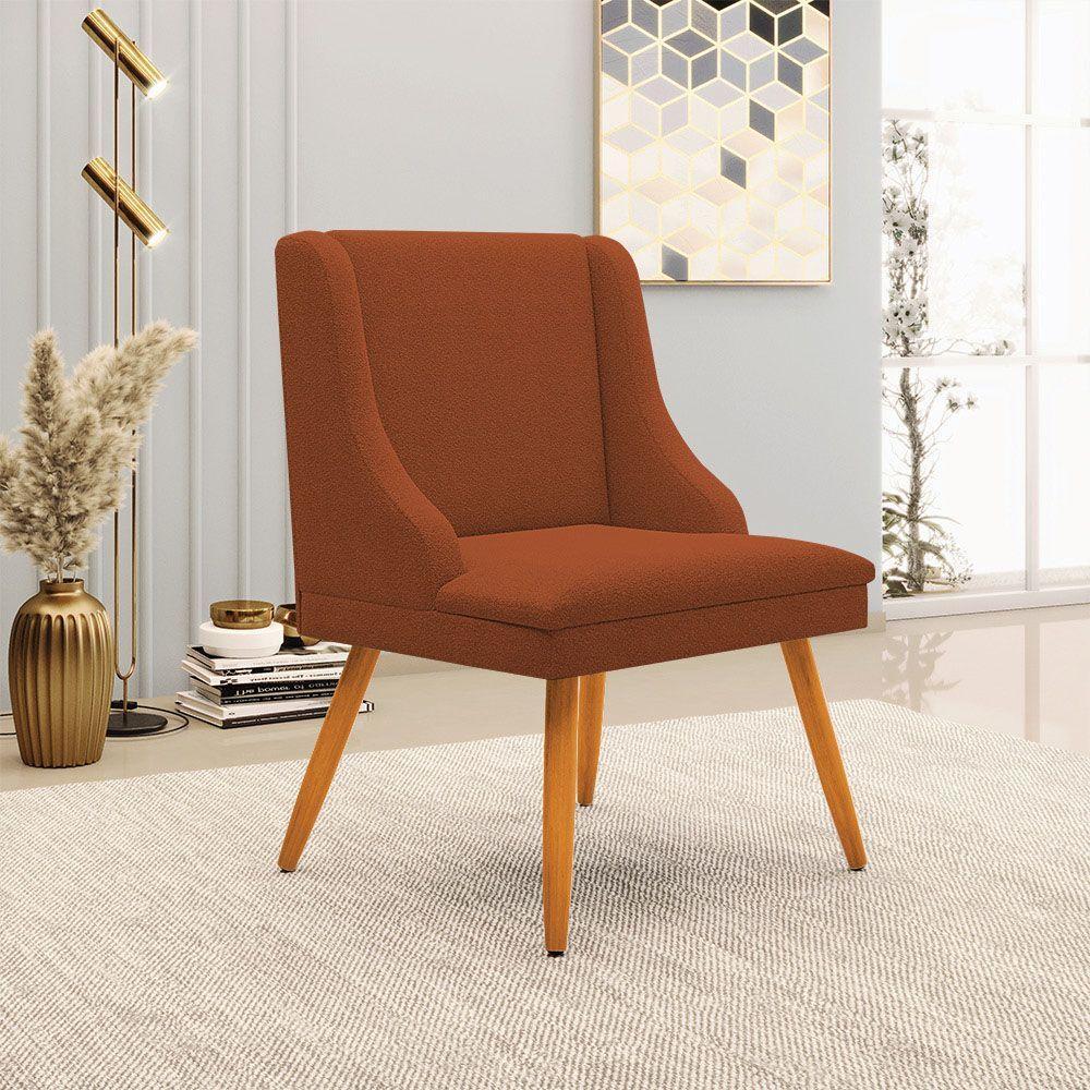 Cadeira Sala De Jantar Pé Palito Castanho Liz Bouclê Terra D03 - D'rossi - 2