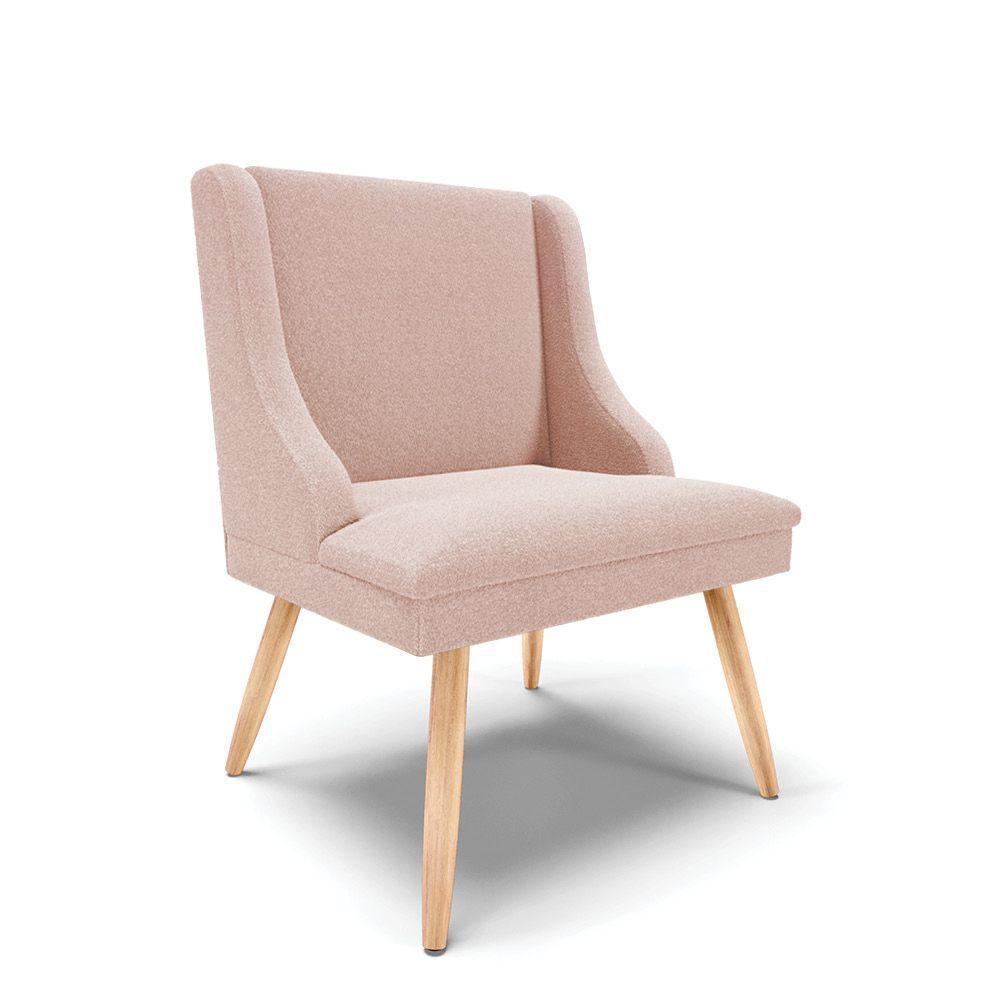 Cadeira Sala De Jantar Pé Palito Natural Kit 2 Liz Bouclê Rose D03 - D'rossi - 5