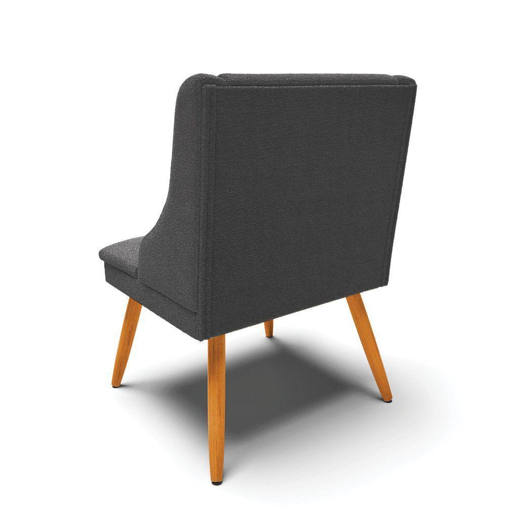 Cadeira Sala De Jantar Pé Palito Castanho Kit 6 Liz Bouclê Grafite D03 - D'rossi - 8