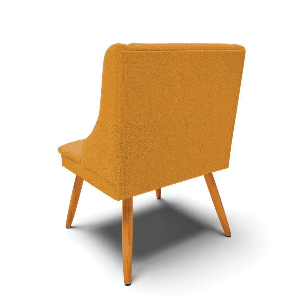 Cadeira Sala De Jantar Pé Palito Castanho Kit 6 Liz Bouclê Mostarda D03 - D'rossi - 8