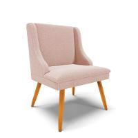 Cadeira Sala De Jantar Pé Palito Castanho Kit 6 Liz Bouclê Rose D03 - D'rossi - 5